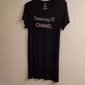 Chanel Made In The USA Black and Pink Sleep Shirt